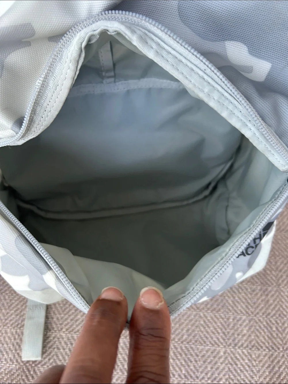 The North Face Gray and White Camo Backpack - Men's Daypack